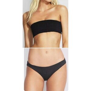 Seafolly Your Type Black‎ Bikini Swimwear Sz 4 US - Hipster / Tube Top